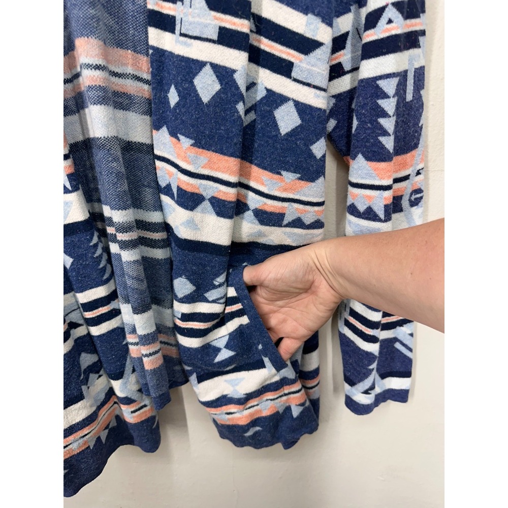Lands' End Cardigan Womens 2X Multi Southwestern Native Lightweight Open Front - Picture 10 of 12